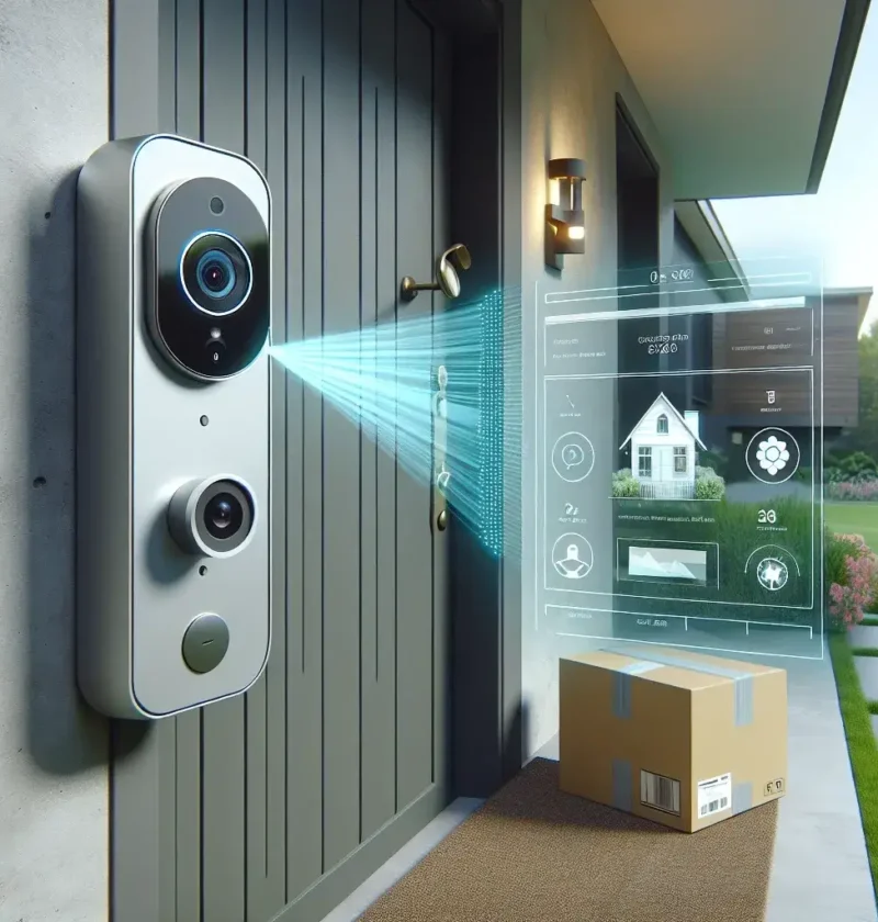 "Image of Ring's Package Recognition feature displayed on a smartphone, showcasing smart home security technology used to identify and notify users about delivered packages."