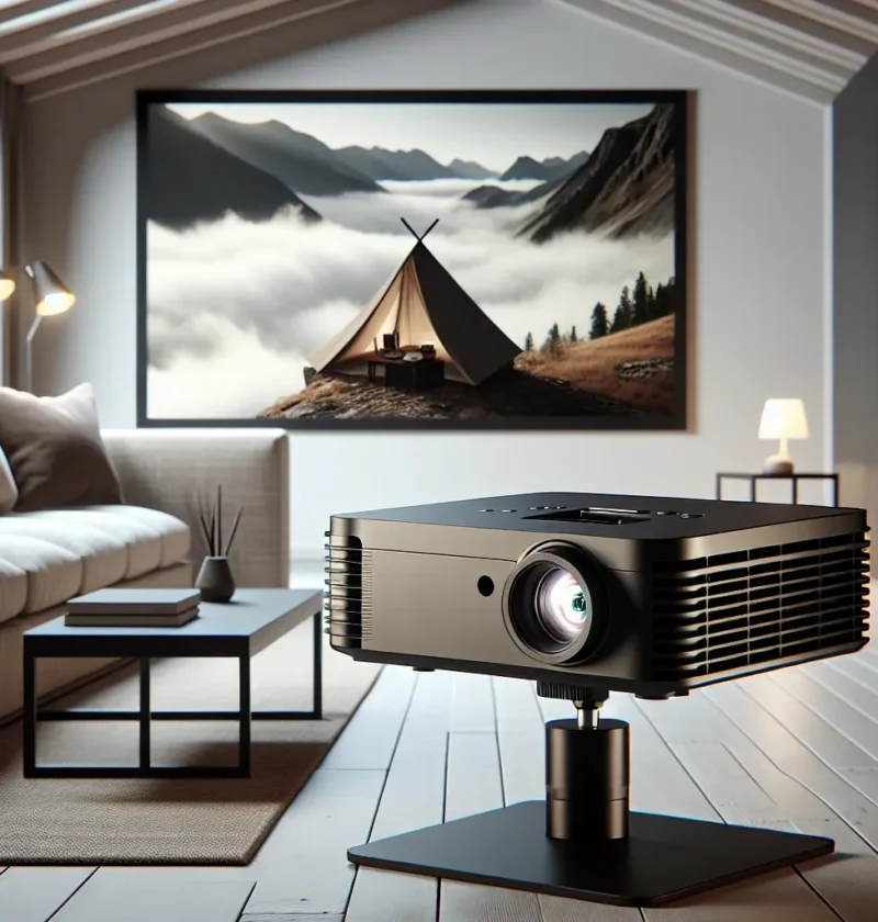 "ViewSonic M1 Pro Projector with 360° swivel stand showcasing versatile design for home entertainment and presentations"