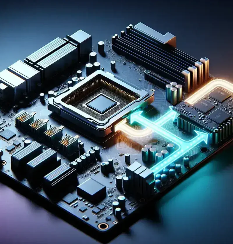 "Illustration comparing onboard and dedicated GPUs, highlighting key differences in performance and usage scenarios for laptops and desktops in optimizing graphics settings."
